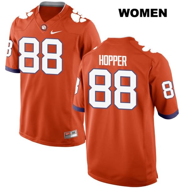 Women's Clemson Tigers #88 Jayson Hopper Stitched Orange Authentic Nike NCAA College Football Jersey RFI7546BT